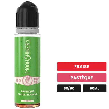 E-liquide Pastèque Fraise Blanche 50ML - Moonshiners/Le French Liquide, 50 ml, saveurs fraise et pastèque.