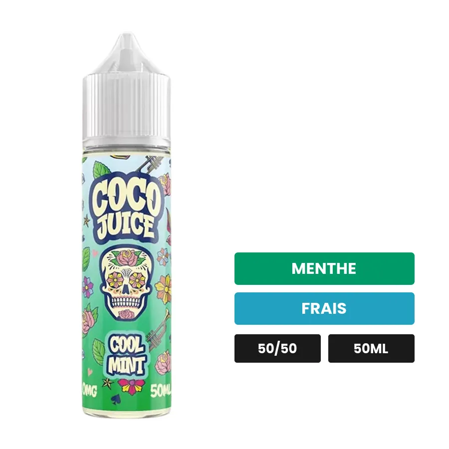 E-liquide Cool Mint de Coco Juice, 50 ml, saveurs menthe et frais.