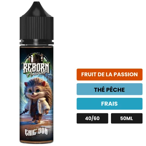 E-liquide Eric Son Fresh, 50 ml, saveurs fruit de la passion, thé pêche et frais.