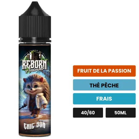 E-liquide Eric Son Fresh, 50 ml, saveurs fruit de la passion, thé pêche et frais.
