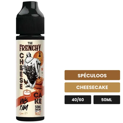 E-liquide Frenchy Cheesecake de Vns, 50 ml, saveurs spéculoos et cheesecake.