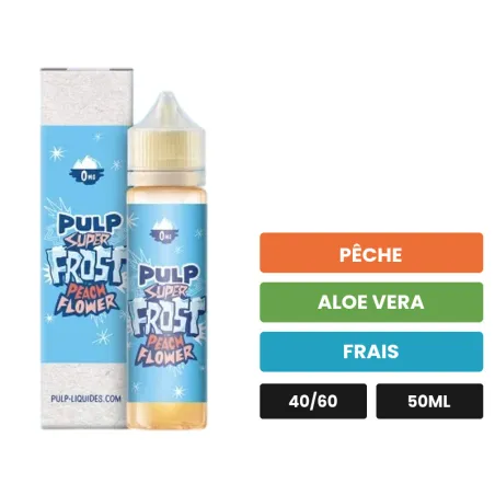 E-liquide Peach Flower de Pulp, 50 ml, saveurs pêche, aloe vera et frais.