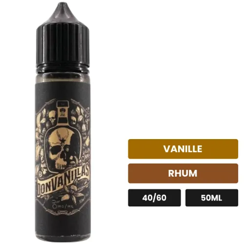 E-liquide Don Vanilla's de Vns, 50 ml, saveurs vanille et rhum.