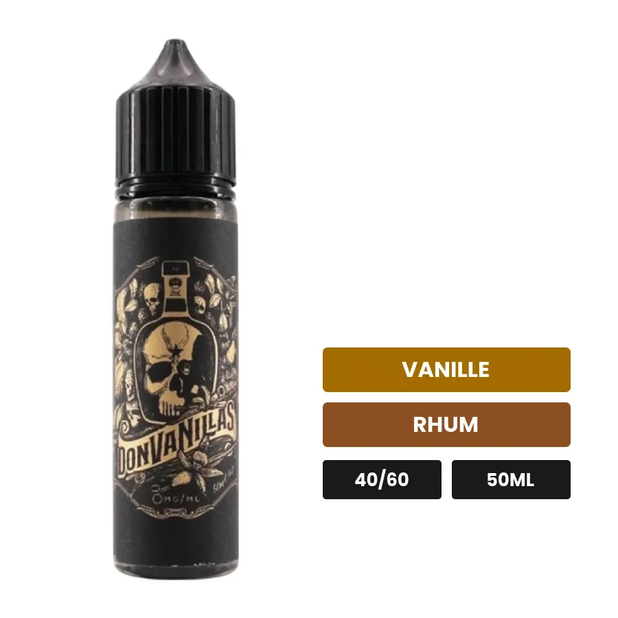 E-liquide Don Vanilla's de Vns, 50 ml, saveurs vanille et rhum.