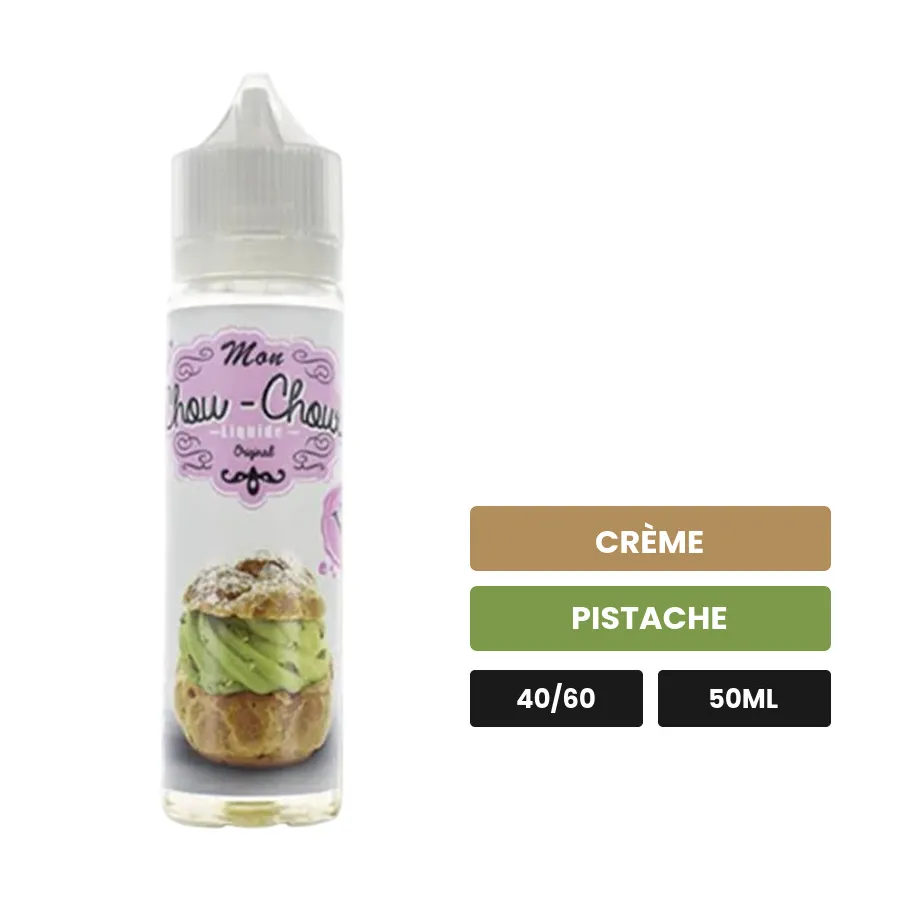 E-liquide Choux À La Pistache de Mon chou choux Eliquides, 50 ml, saveurs crème et pistache.