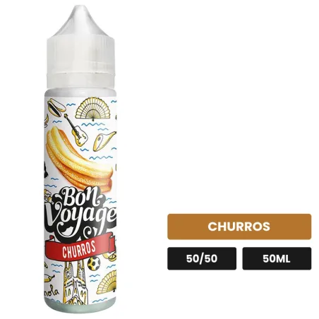 E-liquide Churros de Bon Voyage, 50 ml, saveur churros.