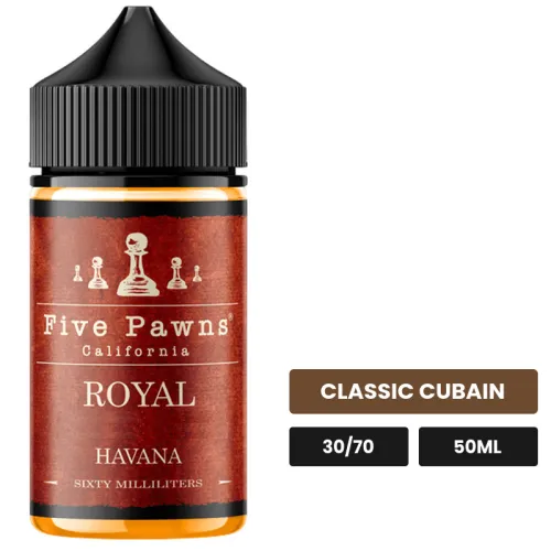 E-liquide Royal Classic Havana de Five Pawns, 50 ml, saveur classic cubain.