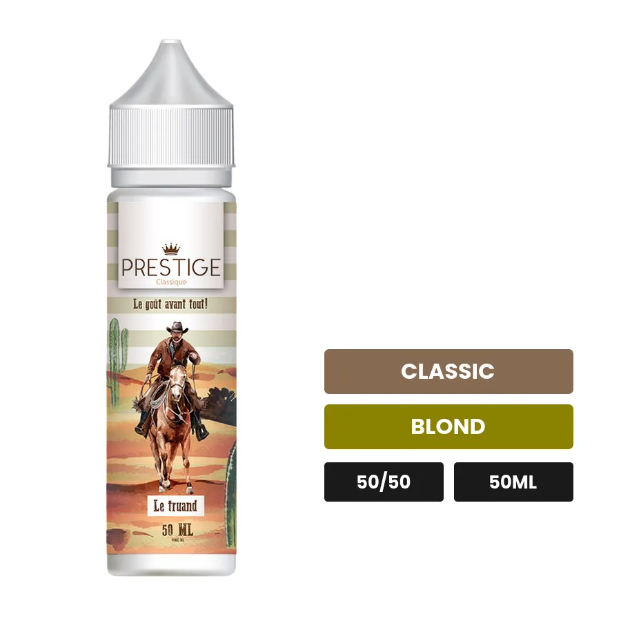E-liquide Le Truand de Prestige, 50 ml, saveurs classic et blond.