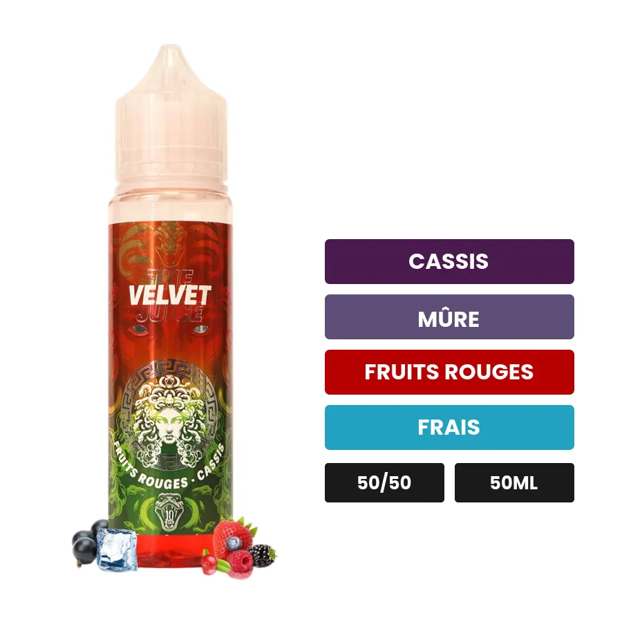 E-liquide Velvet de The MDS Juice, 50 ml, saveurs cassis, mûre, fruits rouges et 1 autre.