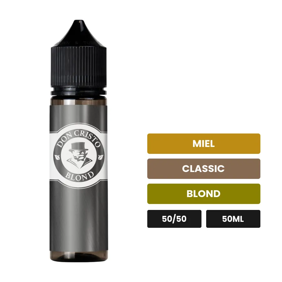 E-liquide Don Cristo Blond, 50 ml, saveurs miel, classic et blond.