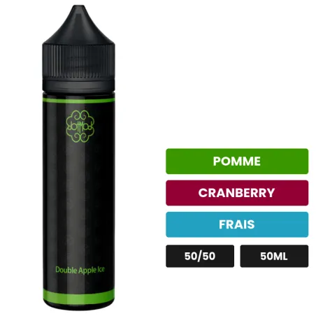 E-liquide Double Apple Ice de Dotmod, 50 ml, saveurs pomme, cranberry et frais.