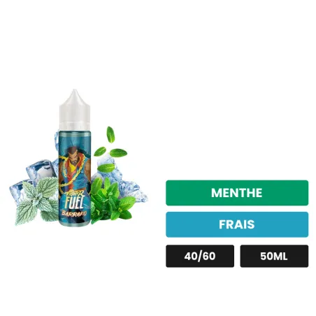 E-liquide Barrako de Maison Fuel, 50 ml, saveurs menthe et frais.