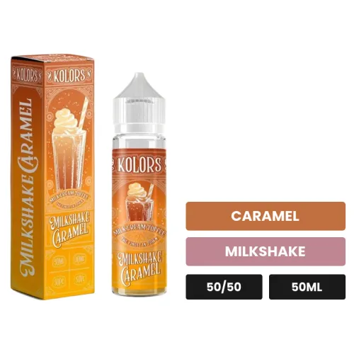E-liquide Milkshake Caramel de Kolors, 50 ml, saveurs caramel et milkshake.