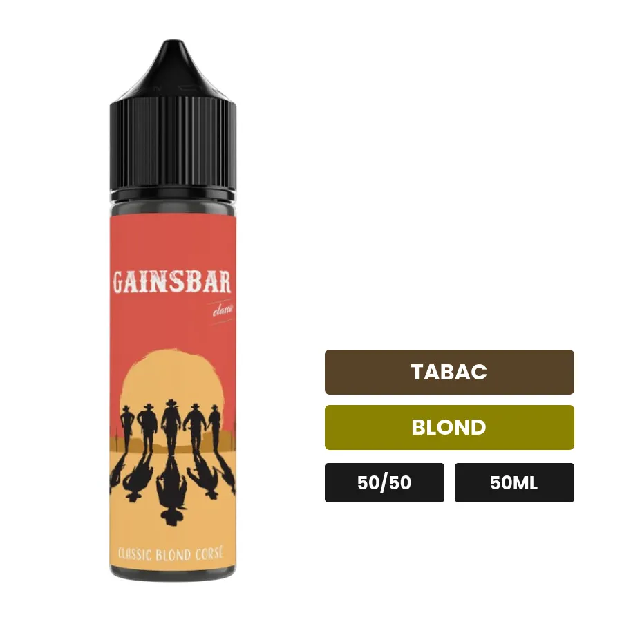 E-liquide Gainsbar de Bordo2, 50 ml, saveurs tabac et blond.