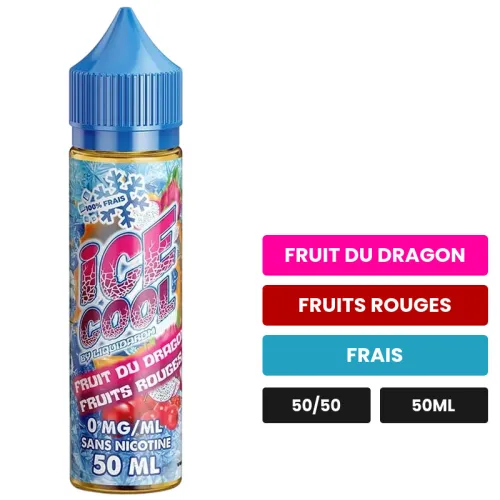 E-liquide Fruit Du Dragon Fruits Rouges d'Ice Cool, 50 ml, saveurs fruit du dragon, fruits rouges et frais.