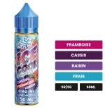 E-liquide Cassis Framboise Raisin de Liquidarom, 50 ml, saveurs framboise, cassis, raisin et 1 autre.