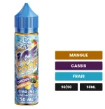 E-liquide Cassis Mangue de Liquidarom, 50 ml, saveurs mangue, cassis et frais.