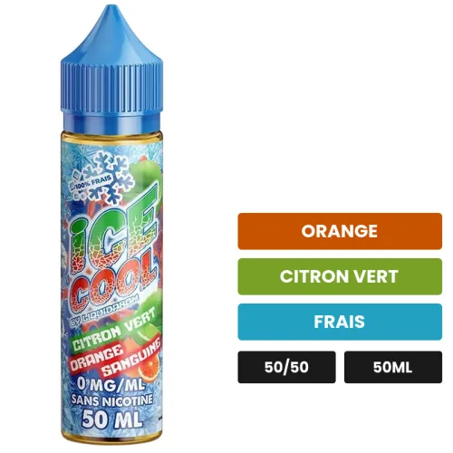 E-liquide Citron Vert Orange Sanguine de Liquidarom, 50 ml, saveurs orange, citron vert et frais.