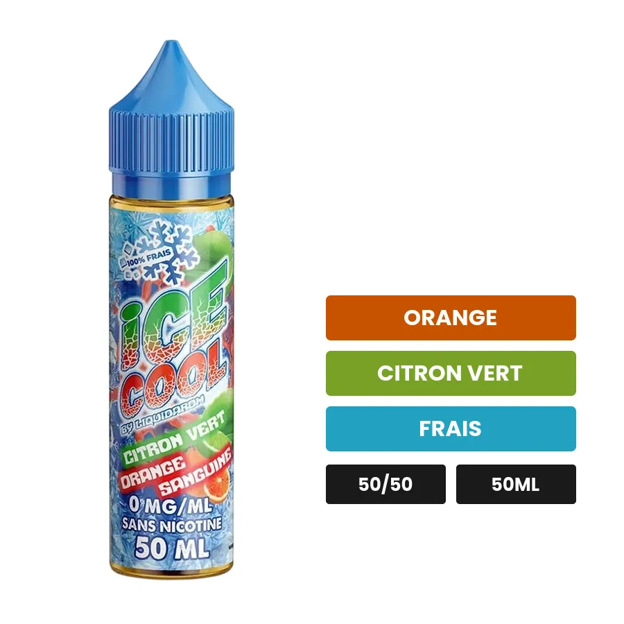 E-liquide Citron Vert Orange Sanguine de Liquidarom, 50 ml, saveurs orange, citron vert et frais.