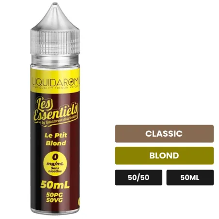 E-liquide Le p'Tit Blond de Les Essentiels, 50 ml, saveurs classic et blond.