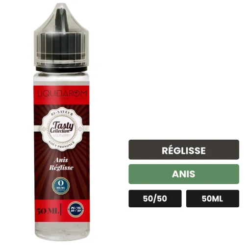 E-liquide Anis Réglisse de Liquidarom, 50 ml, saveurs réglisse et anis.