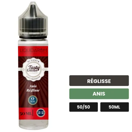 E-liquide Anis Réglisse de Liquidarom, 50 ml, saveurs réglisse et anis.