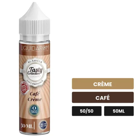 E-liquide Café Crème de Liquidarom, 50 ml, saveurs crème et café.