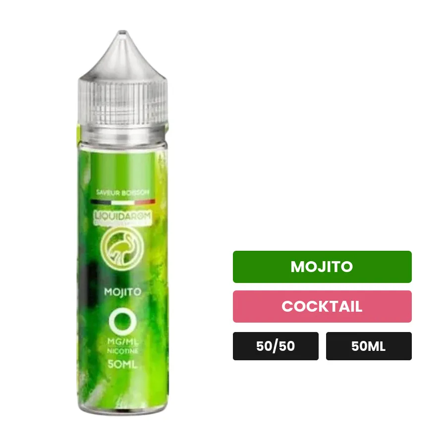 E-liquide Mojito de Liquidarom, 50 ml, saveurs mojito et cocktail.