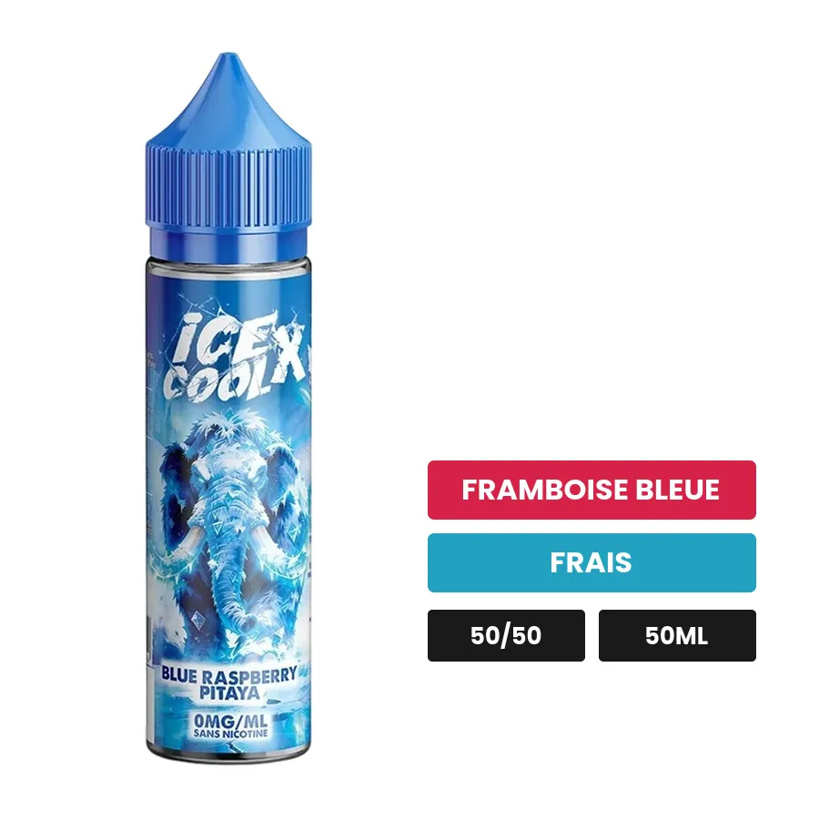 E-liquide Blue Raspberry Pitaya Ice Cool X de Liquidarom, 50 ml, saveurs framboise bleue et frais.