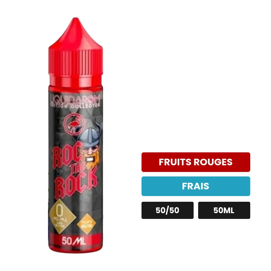 E-liquide Roc The Rock de Liquidarom, 50 ml, saveurs fruits rouges et frais.