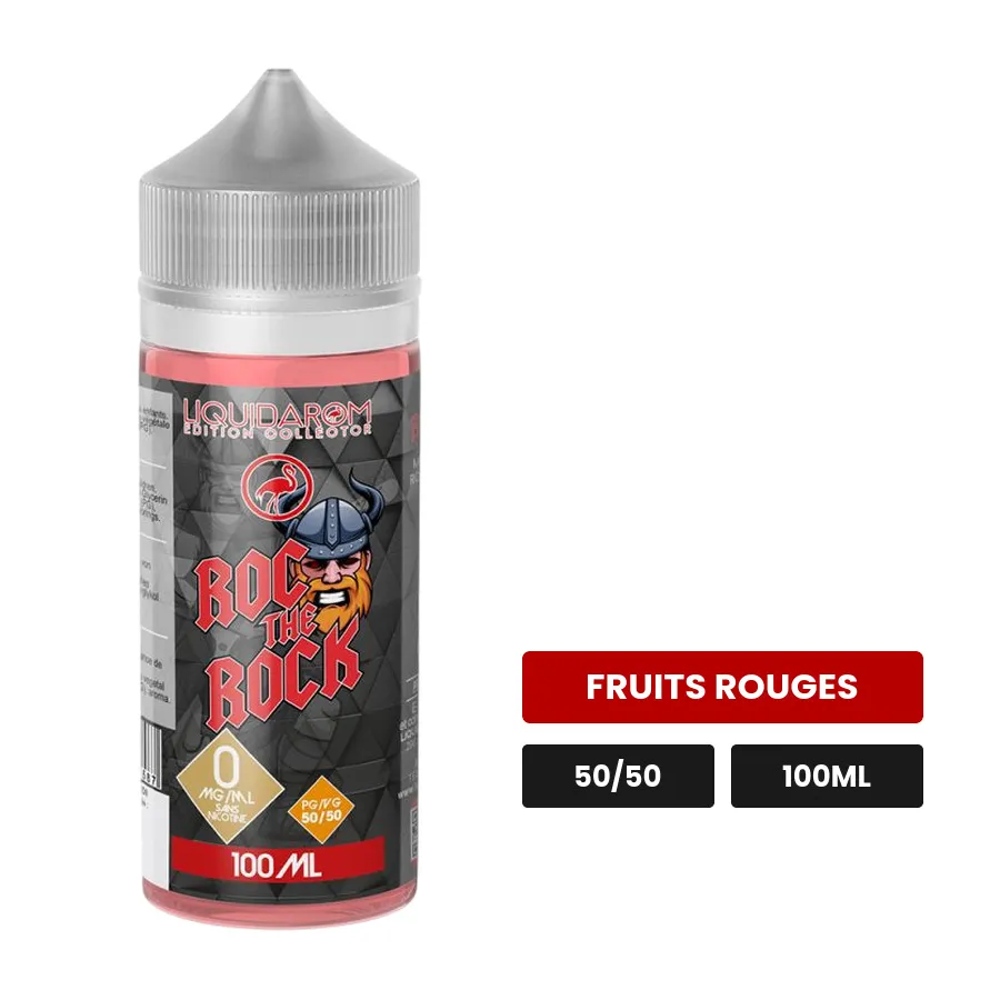 E-liquide Roc the Rock de Liquidarom, 100 ml, saveur fruits rouges.
