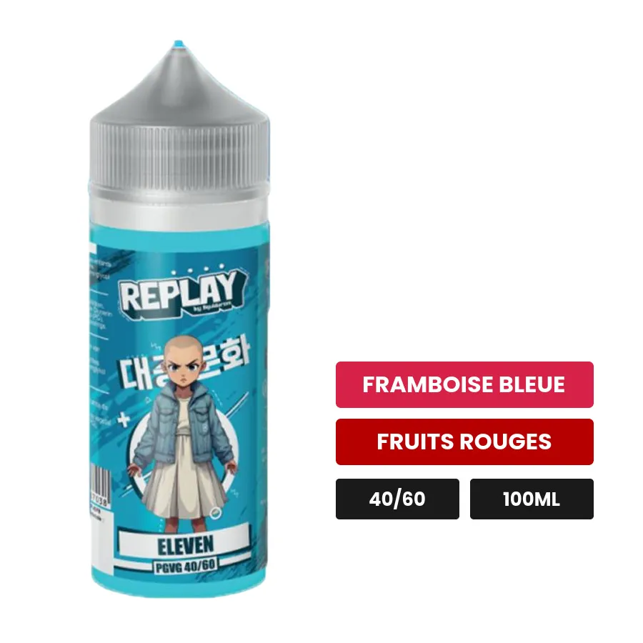E-liquide Eleven de Liquidarom, 100 ml, saveurs framboise bleue et fruits rouges.