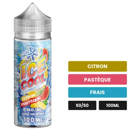 E-liquide Citron Pasteque de Liquidarom, 100 ml, saveurs citron, pastèque et frais.