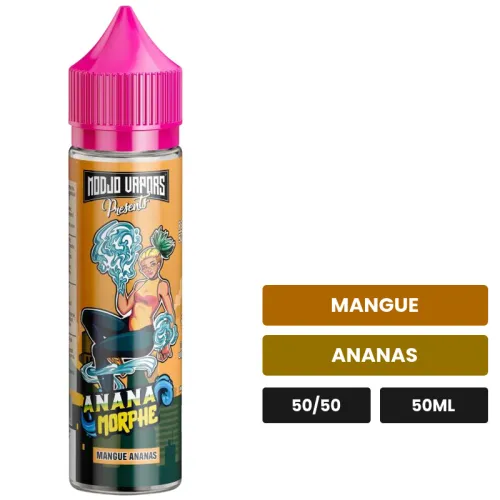 E-liquide Anana Morphe de Liquidarom, 50 ml, saveurs mangue et ananas.