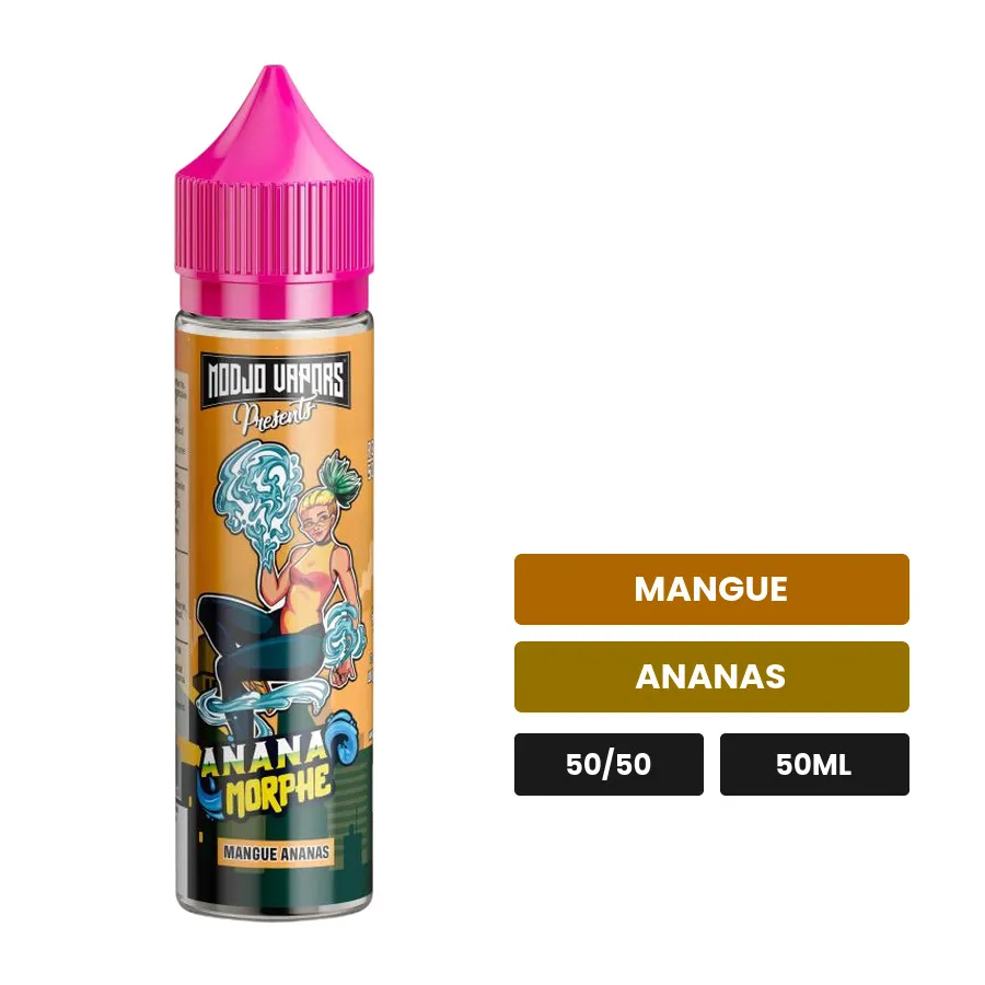 E-liquide Anana Morphe de Liquidarom, 50 ml, saveurs mangue et ananas.