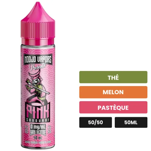 E-liquide Pink Samourai de Liquidarom, 50 ml, saveurs thé, melon et pastèque.