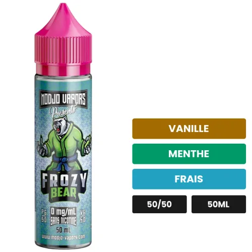 E-liquide Frozy Bear de Liquidarom, 50 ml, saveurs vanille, menthe et frais.