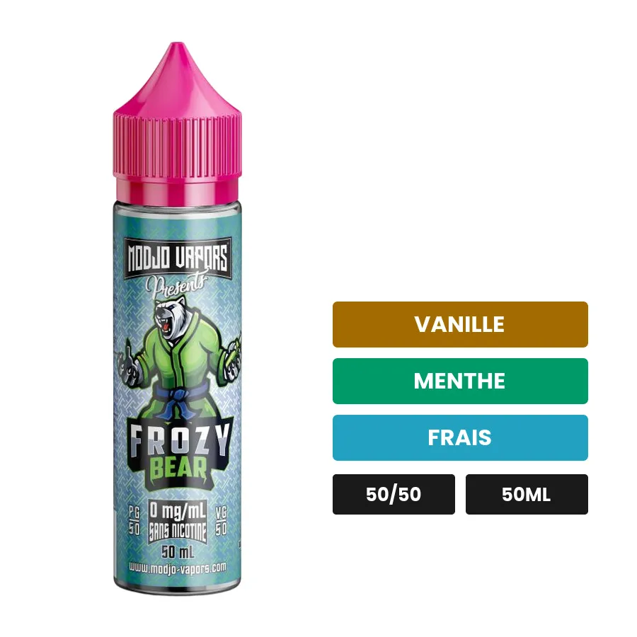 E-liquide Frozy Bear de Liquidarom, 50 ml, saveurs vanille, menthe et frais.