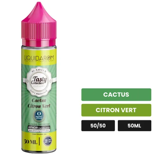 E-liquide Cactus Citron Vert de Liquidarom, 50 ml, saveurs cactus et citron vert.