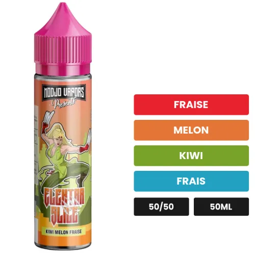 E-liquide Elektra Slice de Liquidarom, 50 ml, saveurs fraise, melon, kiwi et 1 autre.