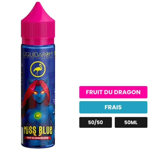 E-liquide Miss Blue de Liquidarom, 50 ml, saveurs fruit du dragon et frais.