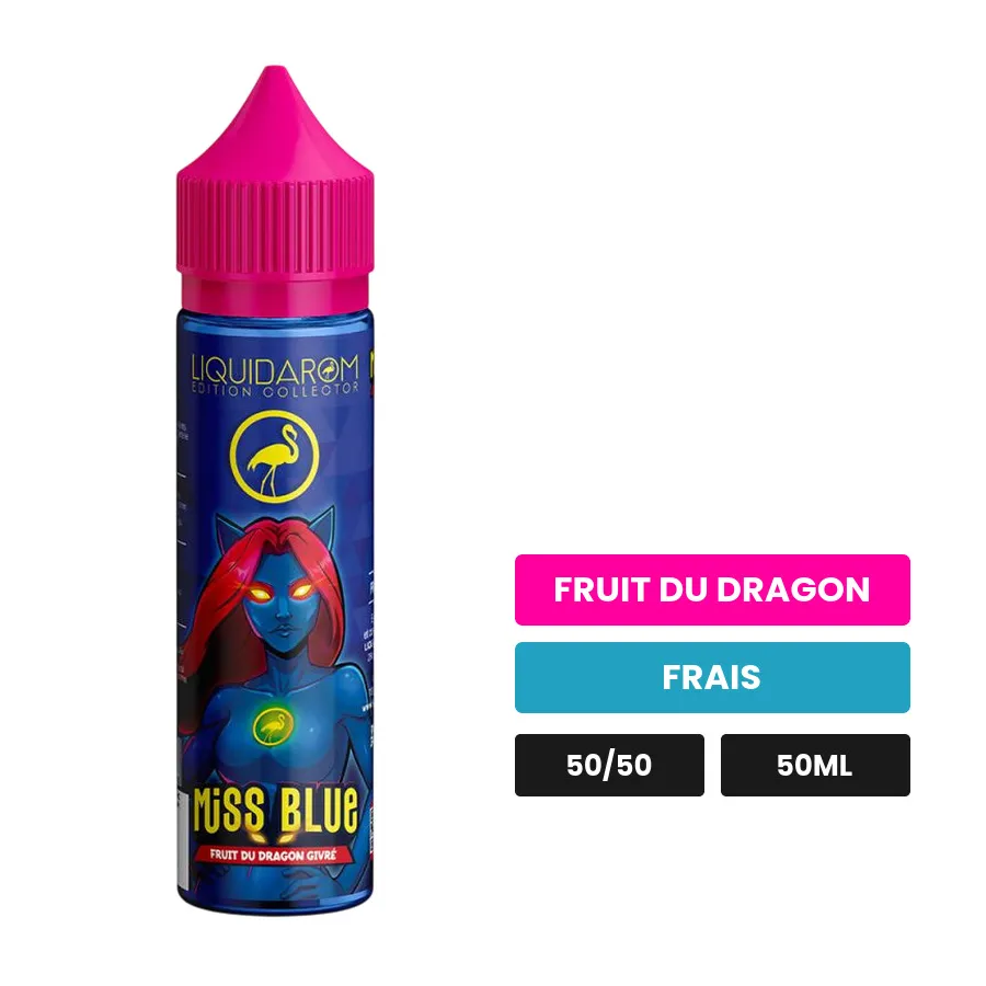 E-liquide Miss Blue de Liquidarom, 50 ml, saveurs fruit du dragon et frais.