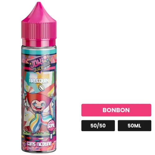 E-liquide Arlequin de Joki juice, 50 ml, saveur bonbon.