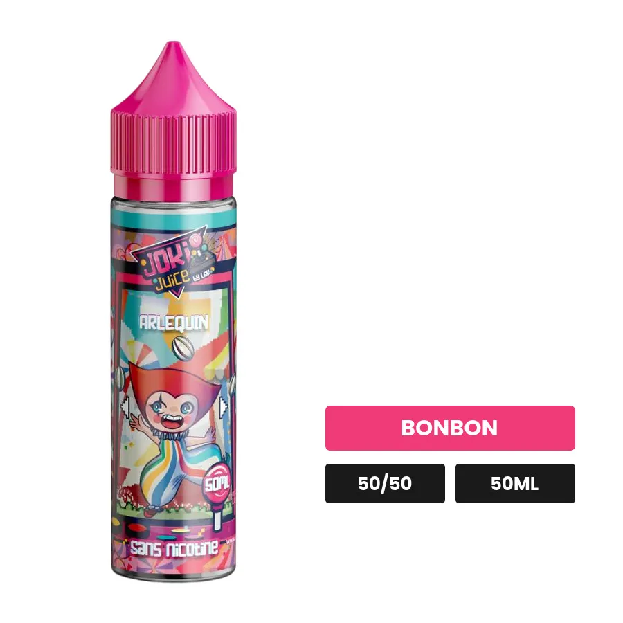 E-liquide Arlequin de Joki juice, 50 ml, saveur bonbon.