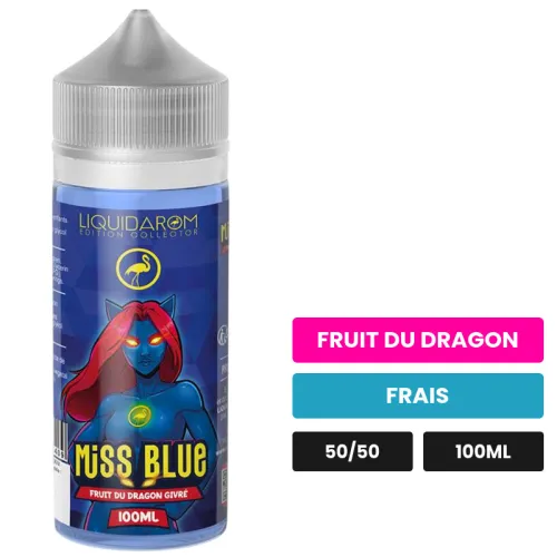 E-liquide Miss Blue de Liquidarom, 100 ml, saveurs fruit du dragon et frais.