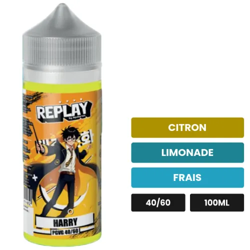 E-liquide Harry de Liquidarom, 100 ml, saveurs citron, limonade et frais.