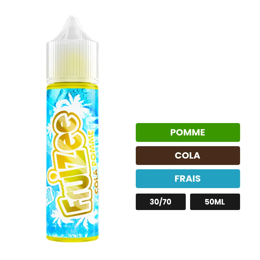 E-liquide Cola Pomme d'Eliquid France, 50 ml, saveurs pomme, cola et frais.