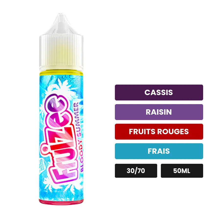 E-liquide Bloody Summer d'Eliquid France, 50 ml, saveurs cassis, raisin, fruits rouges et 1 autre.