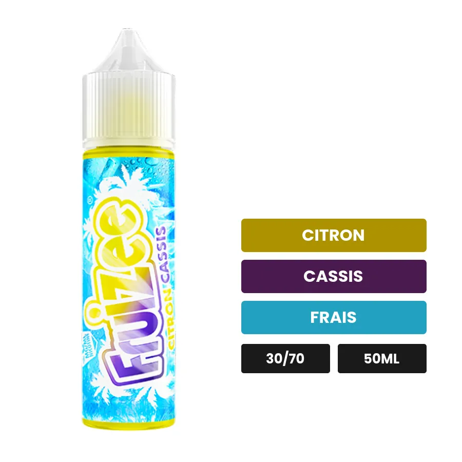 E-liquide Citron Cassis d'Eliquid France, 50 ml, saveurs citron, cassis et frais.
