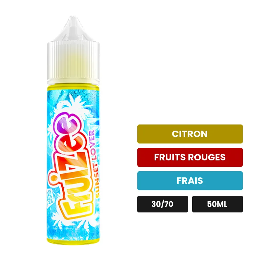 E-liquide Sunset Lover d'Eliquid France, 50 ml, saveurs citron, fruits rouges et frais.
